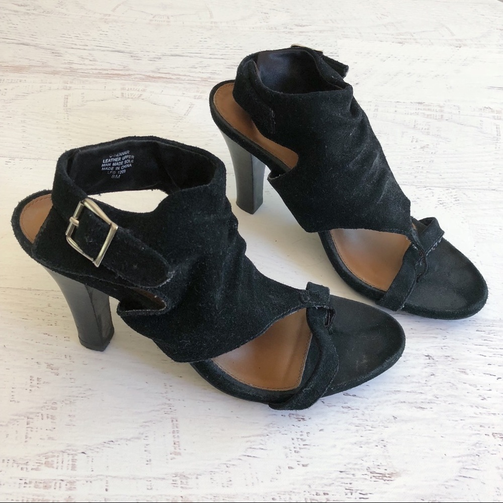 Nine West Hennair black suede heels